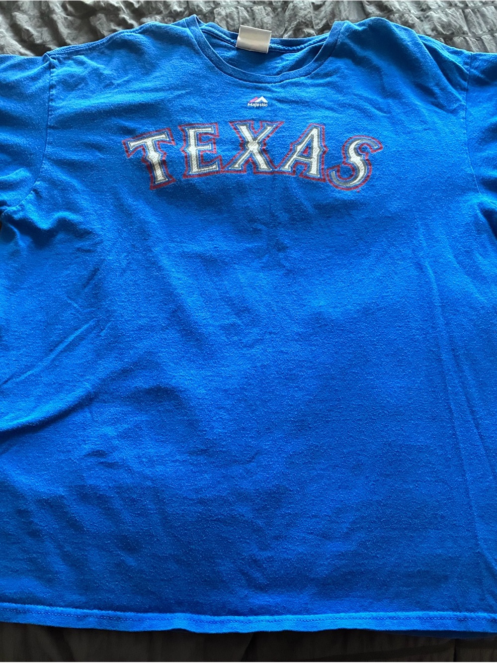 Majestic Texas Graphic Tee - Royal Blue with Red & White Accents